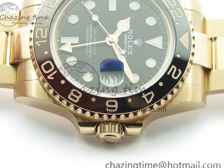 AAA Replica Watches CHNR Comfortable A 1:1 on 316L Master Steel 126715 Black Dial 2961 Brown Best Bracelet Edition Ceramic GMT Black GMF II RG 0123